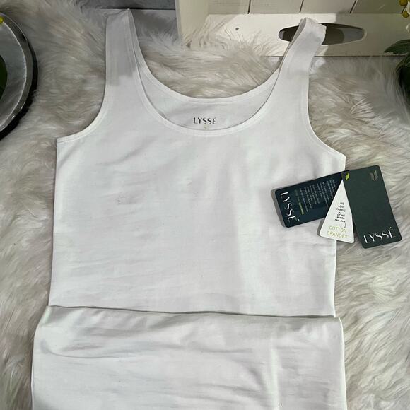 NEW Lysse Spandex Longline Scoop Neck Wide Strap Shape Wear Tank Top White S NWT - Picture 11 of 16